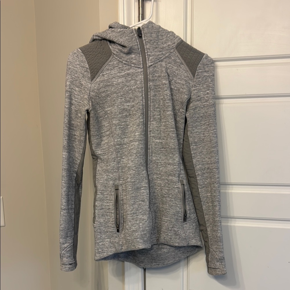 Gray Hooded Zip-Up Jacket
